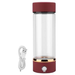 Portable Hydrogen Rich Water Cup, USB Charging Rich Hydrogen Water Purifier Filter Glass Bottle Portable Lonizer Cup, Hydrogen Water Bottle, Hydrogen Rich Water Glass Health Cup (Red)