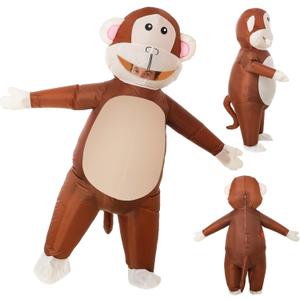 Deekin Monkey Costume Inflatable Adult 5-6 ft Monkey Costume Full Body Air Blow Costumes for Halloween Parties
