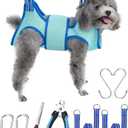 Dog Grooming Hammock, XS Size Hanging Harness Holder for Nail Clipping,Nail Trimming Hammock for Pet, Grooming Sling Hanger with Thick Fabric Neck Support Wide Strap Restraint (X-Small 11 LB Max/Turquoise)