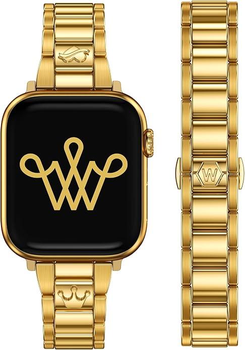 Wearlizer Compatible with Apple Watch Bands 41/40/38/44/45/46/49/42mm Women, Dressy Fancy Metal Chain Pretty Strap Designer Gold Silver Bracelet for iWatch Series 11 10 9 8 7 6 5 4 3 SE/Ultra 3 2 1