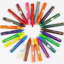 Lebze Toddler Crayons, 24 Colors Non Toxic Crayons for Kids Ages 3+, Easy to Hold Jumbo Crayon for Kids, Safe for Babies and Children Flower Monaco