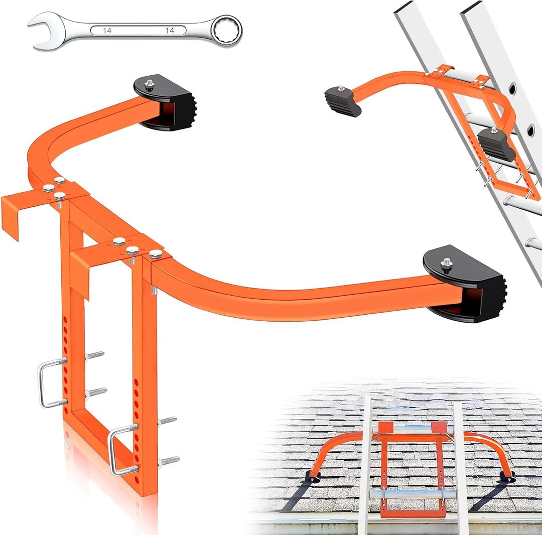 Ladder Stabilizer Accessory for Roof Gutter, roof Ladder stabilizer Easily attaches with U Bolt, Wing Span Wall Ladder Standoff, Stabilized Support, Sturdy and Durable, 500 lbs Weight Rating