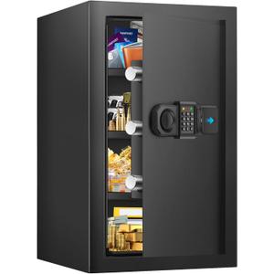 [23.6" Tall] Extra Large Safe for Home Use, Digital Home Safes with Programmable Keypad, Spare Keys and Alarm System, Anti-Theft Security Safes for Home Office