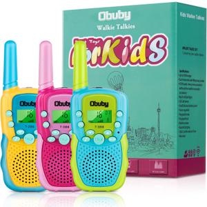 Obuby Toys for 3-12 Year Old Boys Walkie Talkies for Kids 22 Channels 2 Way Radio Gifts Toys with Backlit LCD Flashlight 3 KMs Range for Age 3 up Boy and Girls to Outside , Hiking, Camping