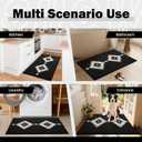 Farmhouse Kitchen Mats for Floor 24x35, Black and White Kitchen Rugs Non-Slip Washable, Absorbent Resist Dirt Polypropylene Mat, Western Boho Rug for in Front of Sink Laundry Entryway
