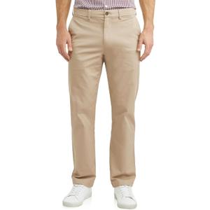 YUCENFU Men's Dress Pants Flat Front Expandable Waistband Casual Business Trousers (40W x 32L, Khaki)