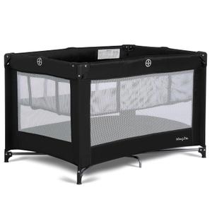 Dream On Me Zazzy Portable Playard with Bassinet in Black, Lightweight Packable and Easy Setup Baby Playard with Mattress and Travel Bag