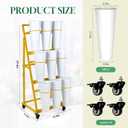 3FT Flower Display Stand with 9 Buckets,Metal Flower Bar Stand with Wheels,3 Layers Moving Florist Bouquet Shelf for Indoor Outdoor Garden,Flower Shop,Wedding,Party Decor (GOLD)