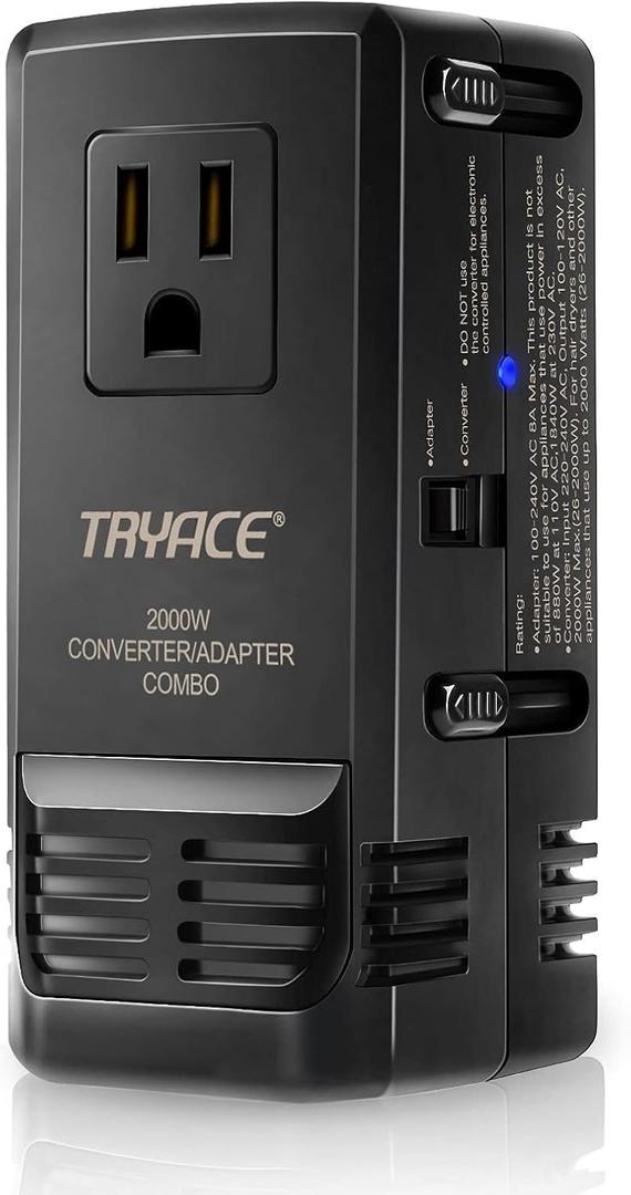 Travel Voltage Converter Adapter Combo, 2000W Power Converter Step Down 220 to 110V for Hair Dryer Steam Iron Electric Kettle, Power Adapter Worldwide Charging for Cell Phone EU/UK/AU/US Plug Travel Voltage Converter Adapter Combo, 2000W Power Converter Step Down 220 to 110V for Hair Dryer Steam Iron Electric Kettle, Power Adapter Worldwide Charging for Cell Phone EU/UK/AU/US Plug