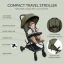 Lightweight Travel Stroller for Baby & Toddlers - Easy Fold & Compact Stroller with Canopy, Storage Basket, Multi-Position Recline & Convenient One-Hand Fold (Green)