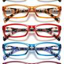 5Pack Reading Glasses for Women - Blue Light Blocking Spring Hinge Computer Readers Anti Glare UV Eyeglasses