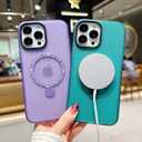 Case for iPhone 13 Pro Max Magnetic with Stand Ring, [Compatible with Magsafe] Lightweight and Translucent Matte Back Shockproof Protective Case Men Women Purple