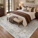 GENIMO 8x10 Washable Area Rugs for Living Room, Non Slip, Gray Beige