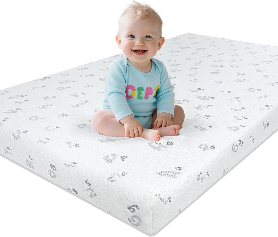 Pack and Play Mattress - 38"x26"x3'' Pack N Play Mattress Pad with Breathable Removable Cover - Dual-Sided Memory Foam Baby Crib Mattresses for Toddlers (Gray)