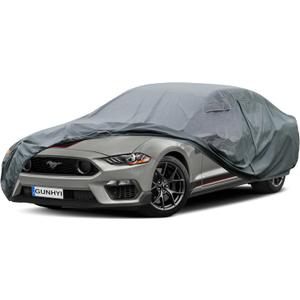 GUNHYI 16 Layers Car Cover Waterproof All Weather, Heavy Duty Full Exterior Cover Universal Fit Coupe Ford Mustang/Shelby, Chevrolet Camaro/Corvette, Kia Optima, Audi A4/A5, BMW 5 Series 525i etc. (0 Fit Coupe Length 186-193 inch)