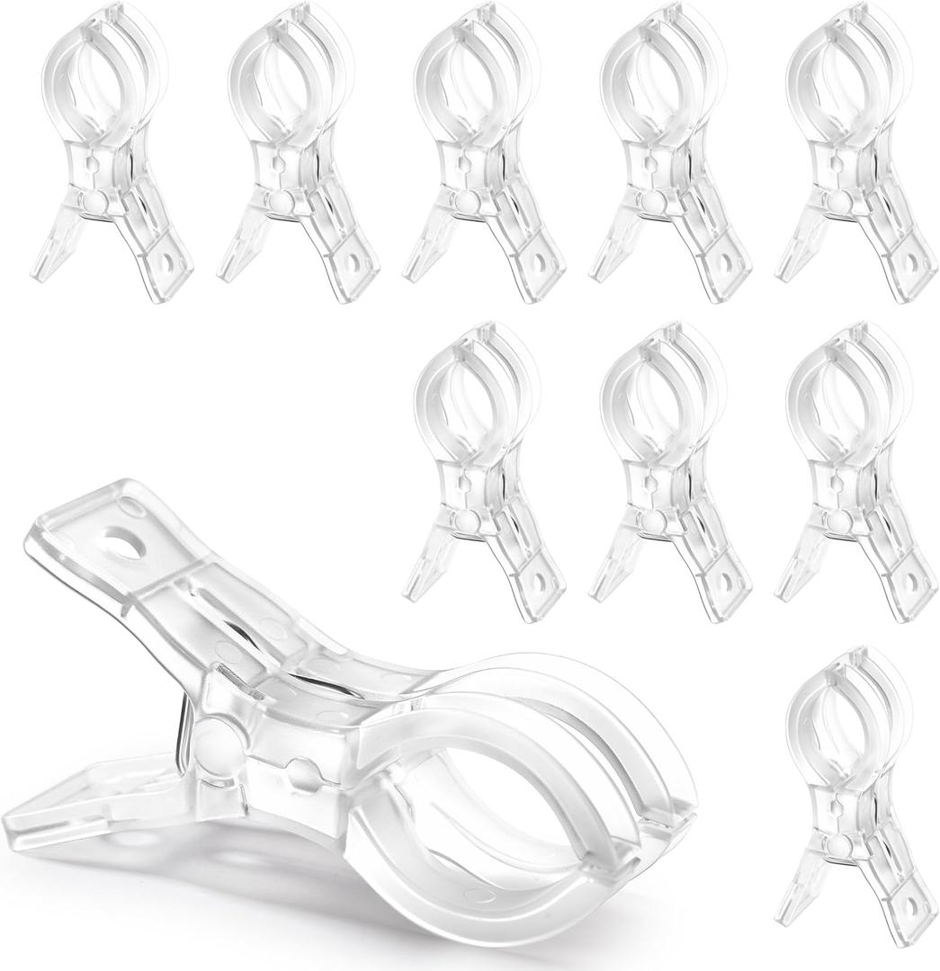 RELBRO Spring Clamps, 3.5 Inch Clear Plastic Clips for Balloon Arch Backdrop Craft Decoration Projects, Invisible Design, 10 Pcs