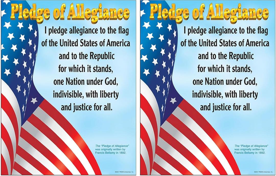 TREND Pledge of Allegiance Learning Chart, Classroom Decor, 17" x 22" (Pack of 2)