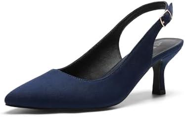 DREAM PAIRS Women's Kitten Heel Slingback Pointed Closed Toe Low Stiletto Heels Dress Bridal Elegant Wedding Pumps Shoes, size 11