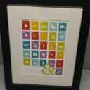Trademark Fine Art Alpha Bits Rainbow by Megan Romo Canvas Wall Artwork, Black Frame, 11 by 14-Inch
