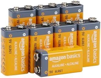 Amazon Basics 6Pc-Pack 9V Long-Lasting Alkaline Batteries for Smoke Detector, Electronics & Audio, Reliable, 5-Year Shelf Life