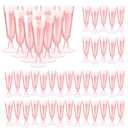 SUREHOME Pink Champagne Flutes Plastic Champagne Glasses Disposable Mimosa Glasses 40 Pack 5 Oz Acrylic Stemware Cocktail Cups Bulk for Valentines Wedding Toasting Engagement Party Supplies