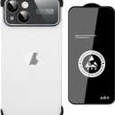 aidvaia Frameless Phone Case Compatible with iPhone 15 Case, Acrylic Large Window Camera Lens Protector,TPU Silicone Minimalist Protective Case Black.