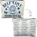 Self Love Makeup Bag, Self Love Gifts, Mental Health Gifts, Motivational Cosmetic Bags for Women, Inspirational Gifts for Women Friends, Counselor Mentor Therapist Gifts Makeup Pouch