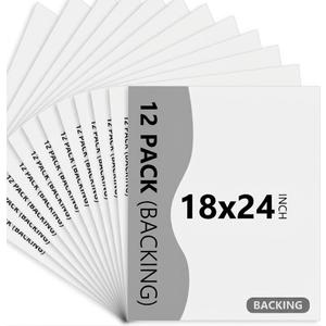 Somime 12 Pack Backing Boards Only - 18x24 Uncut Black Mats Matboards, Acid Free Backerboards, Ideal for Photos/Pictures/Prints/Frames/Arts