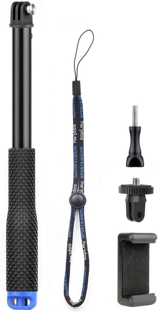 GEPULY 46''Alumium Waterproof Selfie Stick with 1/4 Thread Hole Underwater Pole Handle Grip Monopod for GoPro Hero 13 12 11 Max Insta360 AKASO DJI OSMO Action Cameras Accessories