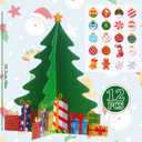 Motipuns 12 Sets DIY Christmas Tree Paper Craft Kits with Stickers Collapsible Paper Tabletop 3D Christmas Tree Ornament Kit for Home Xmas Holiday Fun Activities