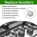 W11366438 w10850010 Stove Knobs Replacments for Whirlpool Stove Knobs W 10850010 KIP 5J93 W11084624 KIP 5T08 Gas Cooktop Stove Surface Burner Range Control Knobs 4 Pack Silver