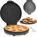 Bakers Friend Countertop Pizza Maker Electric, 12 Inch Pizza Maker Machine for Home, Quesadilla Maker, Non-stick Cooking Plates,Horno Para Pizza, 1400W, Graphite