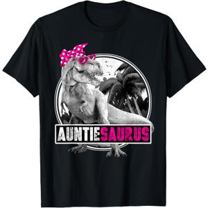 Auntiesaurus T-Rex Dinosaur Auntie Dinosaur T-Shirt S