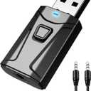Tsnam USB Bluetooth Adapter for Car, Bluetooth Transmitter Receiver Plug & Play, 3.5mm AUX Wireless Audio Adapter for TV, Headphone, PC, Stereo