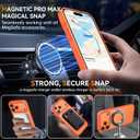 DUEDUE for iPhone 17 Pro Max Case Magnetic [Compatible with Magsafe], Translucent Matte Back Protective Cover Anti-Scratch Shockproof Phone Case for iPhone 17 Pro Max 6.9", Orange