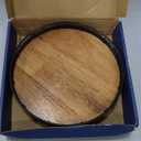 9" Oak Wood Lazy Susan Turntable Organizer for Cabinet, Round Wooden Farmhouse Lazy Susan Organization and Storage for Dining Table, Pantry, Kitchen, Countertop, Cupboard,Home Decor (Brown & Black)