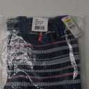 UNIONBAY Women's Kensington Stripe Short Sleeve Crewneck Sweater (Medium, Moody Blue)