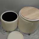 Ottoman with Storage - White Velvet Ottoman for Living Room, Velvet Storage Ottoman for Kids Room,Gold Ottoman with Storage, Vanity Chair for Bedroom,Set of 2 Velvet Ottoman, Ottoman Seat (White)