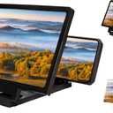 Big Screen Phone Magnifier, Screen Magnifier for Cell Phone, 3D Hd Mobile Phones Magnifier Projector Screens Enlarger for Movies, Videos and Gaming (Black)