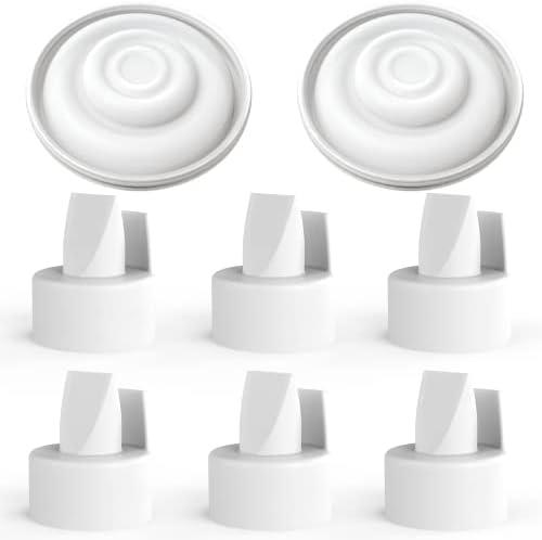 [2-Count] Papablic Duckbill Valves and Silicone Membrane Compatible with Spectra S1, S2 and 9 Plus Breastpumps, Not Original Spectra Pump Parts, BPA/DEHP Free, White