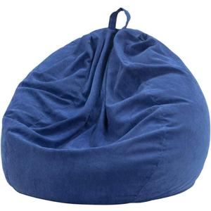 Nobildonna Bean Bag Chair Cover (No Filler) for Kids and Adults,Beanbag Stuffed Animal Storage Without Filling Plush Toys Holder and Organizer Soft Premium Corduroy 200L (Dark Blue) (Medium(Cover Only))
