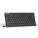 TECKNET 2.4G Wireless Keyboard - Mini Compact Keyboard with Media Hotkeys, 12-Month Battery Life, Compatible with PC, Desktop, Laptop, Smart TV - Black
