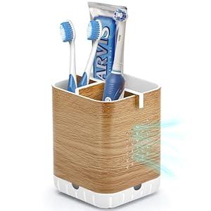 Boperzi Toothbrush and Razor Holder for Bathrooms - Countertop Organizer With Drainage, Anti-Slip Kids Toothpaste Caddy for Electric Toothbrush, Shower, Vanity - Blue