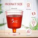 Reallnaive 24 Pcs 24 Pcs 5 oz Plastic Ribbed Goblet Wine Glasses with Stem, Reusable Retro Cups for Wine Bar Juice Baby Shower Wedding Reception Grand Event Party (Pink)