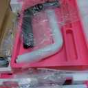 Diroan Kids Functional Desk and Chair Set, Ergonomic Height Adjustable Children School Study Desk with Tilt Desktop, Book Stand, LED Light, Metal Hook and Storage Drawer for Boys Girls(Pink) (Large)