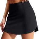 SANTINY Women's Swim Skirt with 2 Pockets High Waisted Tummy Control Tankini Swimsuit Bathing Suit Bottoms for Women (Black, L)