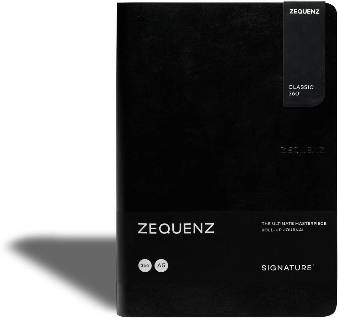 Classic 360 Signature Series, Size: A5 Large, Color: Black, Paper: Ruled, Soft Cover Notebook, Soft Bound Journal, 5.75" x 8.25", 140 sheets / 280 pages, Ruled, Lined paper