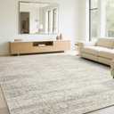 Washable Rugs 6x9 Area Rugs for Living Room,Rugs for Bedroom, Large Carpets,Ultra Soft Faux Wool Retro Dining Room Rug,Non Slip&Non-Shedding Low Pile Vintage Print Rug Indoor for Home Office (Beige-ivory-cream-brown-camel)