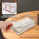 Livabber Guest Napkin Holder, Metal Bathroom Paper Hand Towel Storage Modern Napkin Tray Caddy for Countertop, Table Kitchen, Dinning Room (Chrome, Marble Base)