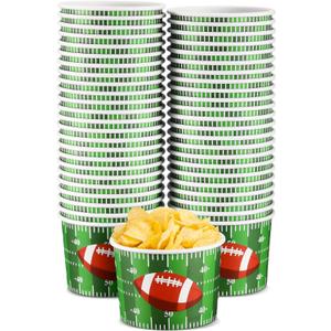 Football Snack Bowl Paper Game Day Football Bowls Party Supplies 9 oz Football Ball Serving Bowl Paper Cups Disposable Paper for Football Tailgate Dinner Sports Event(48 Pieces, Fresh Style)